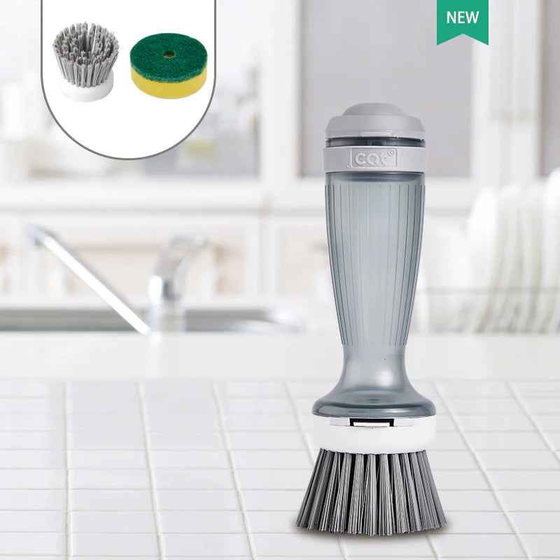 Pot & Pan Scrub Brush – Built-In Soap Dispenser for Easy Cleaning